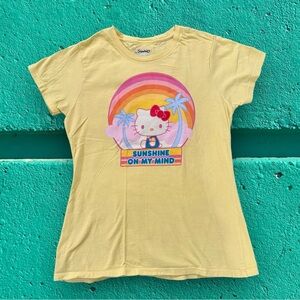 Sanrio Hello Kitty 'Sunshine on my mind' yellow small women's tshirt like new!!